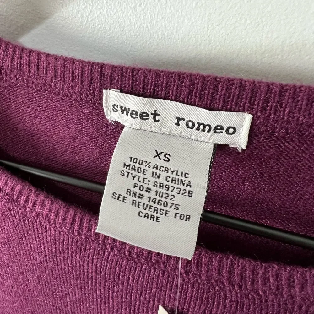 Sweet Romeo Burgundy Long Sleeve Soft Fuzzy Sweater